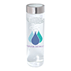 WB1503-600 ML. (20 FL. OZ.) SINGLE WALL BOROSILICATE GLASS BOTTLE-Clear Glass (bottle) Silver (lid)